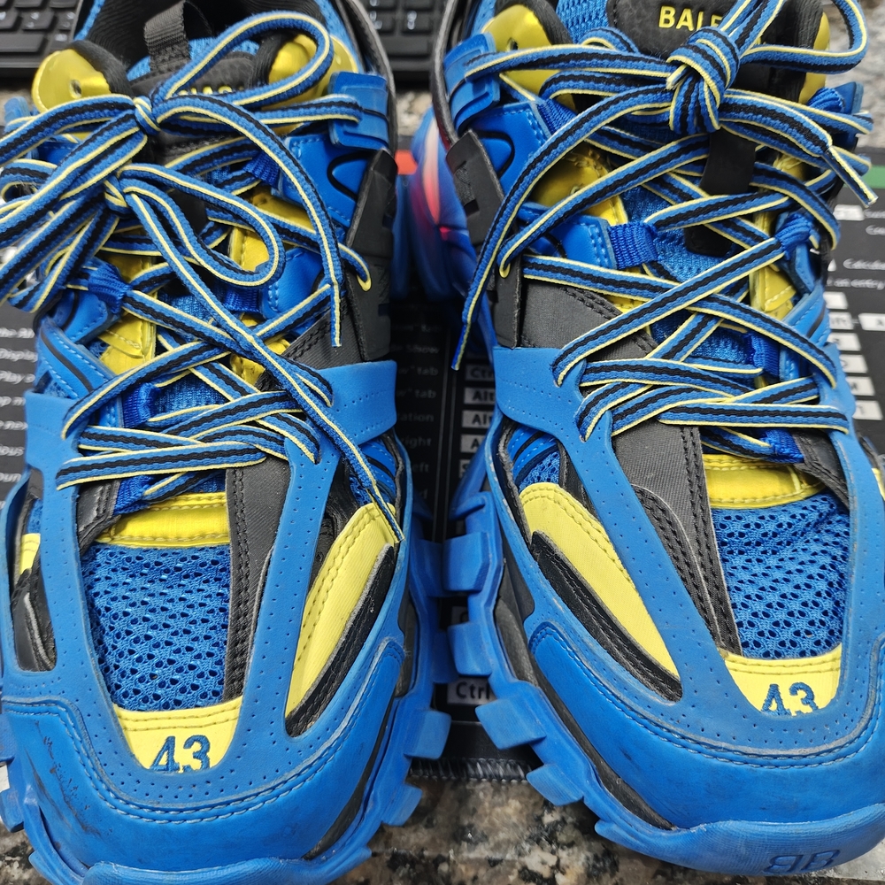 Balenciaga Blue and Yellow Sneakers